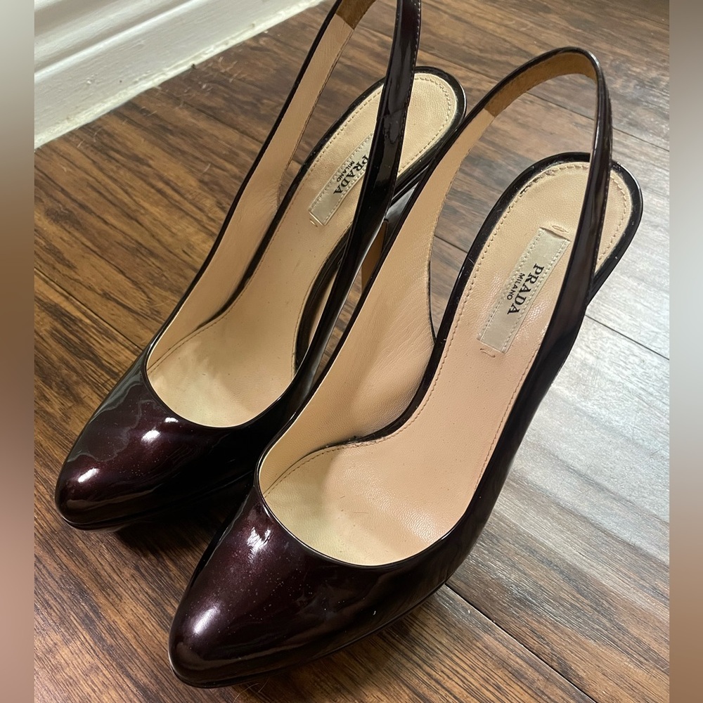 Prada Patent Leather Slingback Pumps 37 - Picture 13 of 17